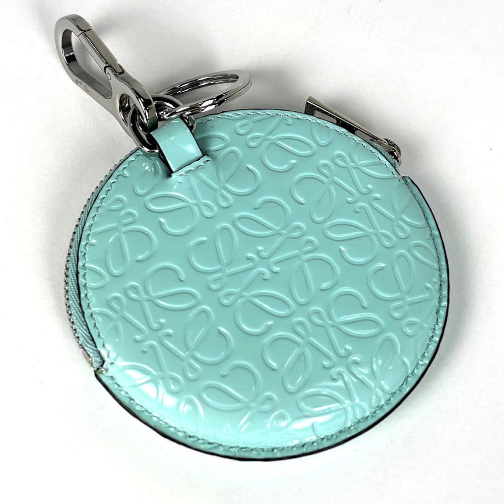 Loewe case Anagram Keyring Leather Wallet Green Charm Repeat coin Green
